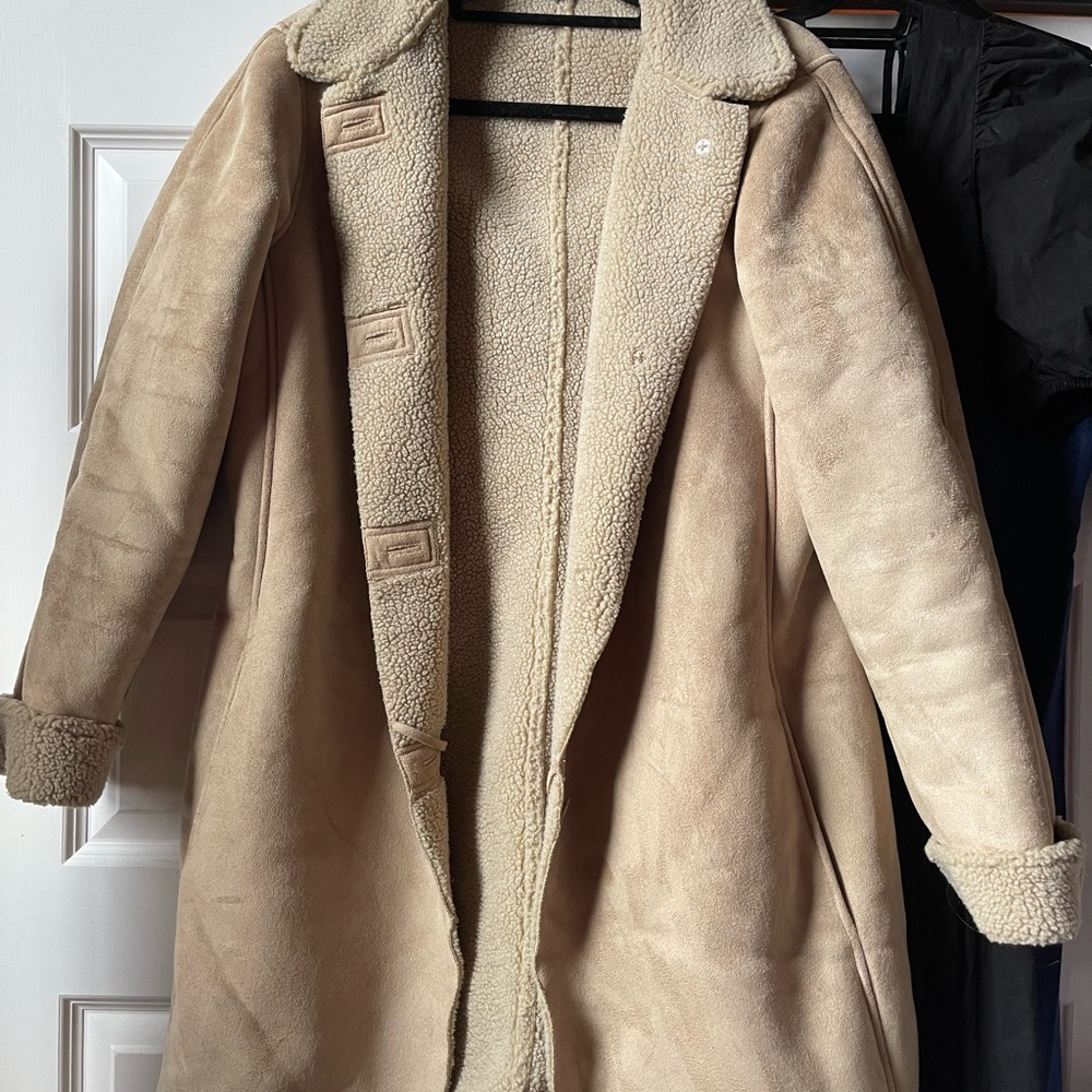 Lands' End Cream Shearling Jacket
